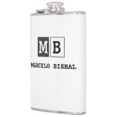 Modern Minimal Typography White Paper Square Flachmann (Links)