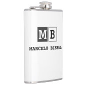 Modern Minimal Typography White Paper Square Flachmann (Rechts)