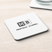 Modern Minimal Typography White Paper Square Getränkeuntersetzer (Linke Seite)