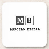 Modern Minimal Typography White Paper Square Getränkeuntersetzer (Vorderseite)