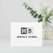 Modern Minimal Typography White Paper Square Postkarte (Stehend Vorderseite)