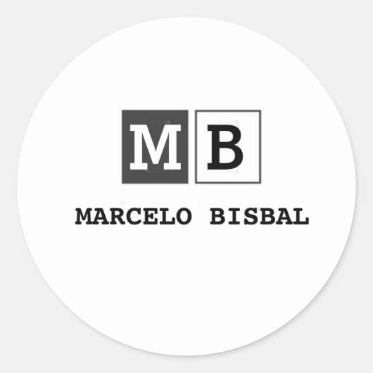 Modern Minimal Typography White Paper Square Runder Aufkleber (Vorderseite)