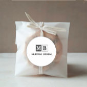 Modern Minimal Typography White Paper Square Runder Aufkleber