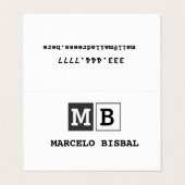 Modern Minimal Typography White Paper Square Visitenkarten (Außenseite Aufgefaltet)