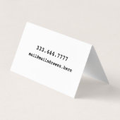 Modern Minimal Typography White Paper Square Visitenkarten (Rückseite)