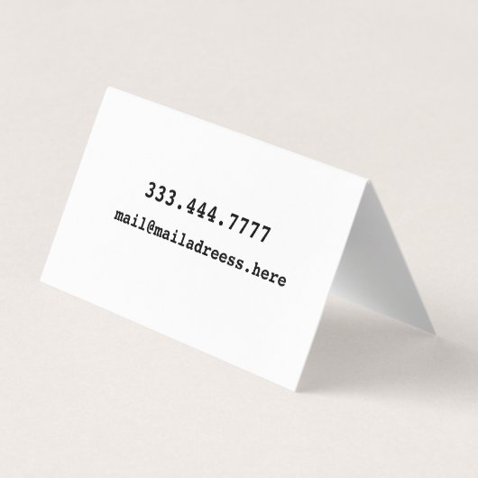Modern Minimal Typography White Paper Square Visitenkarten (Rückseite)