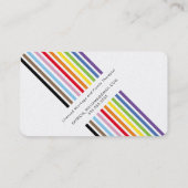 MODERN MINIMAL unique stripe rainbow pride LGBTQ Visitenkarte (Rückseite)