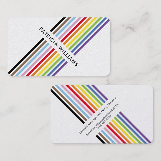 MODERN MINIMAL unique stripe rainbow pride LGBTQ Visitenkarte (Vorne/Hinten)