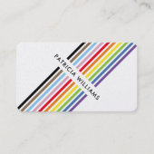 MODERN MINIMAL unique stripe rainbow pride LGBTQ Visitenkarte (Vorderseite)