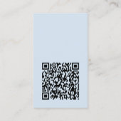 Modern Minimal Vertical Logo QR Code Soft Blue Visitenkarte (Rückseite)