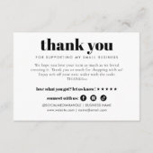 Modern Minimal Vielen Dank für den Kauf Geschäft. Begleitkarte (Rückseite)