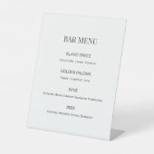 Modern Minimal Wedding Bar Menu Sign Sockelschild (Vorderseite)