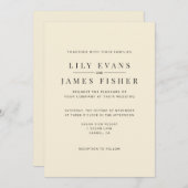 Modern Minimal Wedding Invitation Einladung (Vorne/Hinten)
