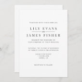 Modern Minimal Wedding Invitation Einladung (Vorne/Hinten)
