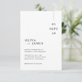 Modern Minimal Wedding Invitation Einladung (Stehend Vorderseite)