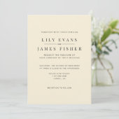 Modern Minimal Wedding Invitation Photo on Back Einladung (Stehend Vorderseite)