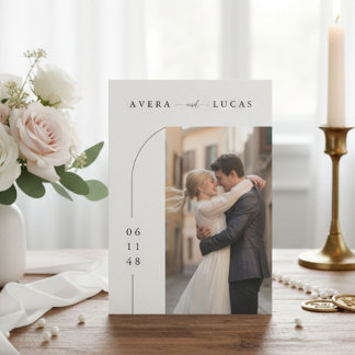 Modern Minimal Wedding Invitation with Photo Einladung