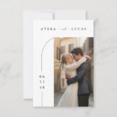 Modern Minimal Wedding Invitation with Photo Einladung (Vorderseite)