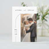 Modern Minimal Wedding Invitation with Photo Einladung (Stehend Vorderseite)