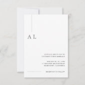 Modern Minimal Wedding Invitation with Photo Einladung (Rückseite)
