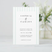 Modern Minimal Wedding Invitation with  Stripe Einladung (Stehend Vorderseite)