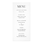 Modern Minimal Wedding Menu Werbekarte (Vorne)