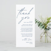 Modern Minimal Wedding Reception Thank You Card Programm (Stehend Vorderseite)