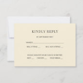 Modern Minimal Wedding RSVP Card Einladung (Vorderseite)
