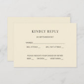 Modern Minimal Wedding RSVP Card Einladung (Vorne/Hinten)