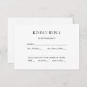 Modern Minimal Wedding RSVP Card Einladung (Vorne/Hinten)