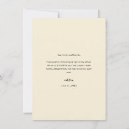 Modern Minimal Wedding Thank You Card with Photo Dankeskarte