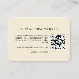 Modern Minimal Wedding Website QR Code Insert Card