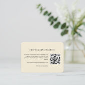 Modern Minimal Wedding Website QR Code Insert Card (Stehend Vorderseite)
