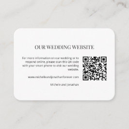 Modern Minimal Wedding Website QR Code Insert Card