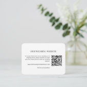 Modern Minimal Wedding Website QR Code Insert Card (Stehend Vorderseite)