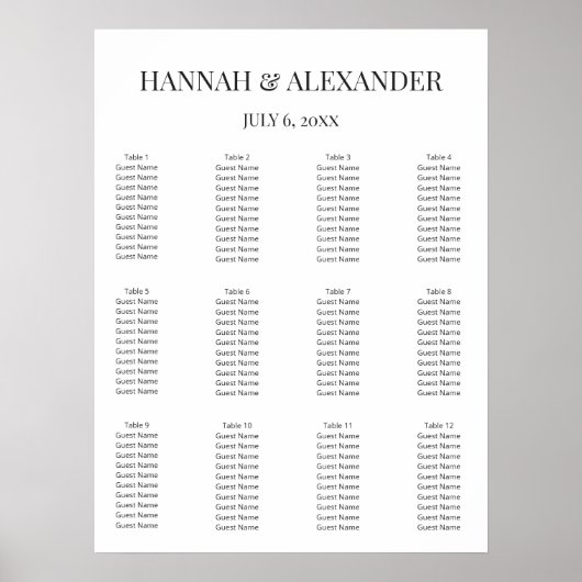 Modern Minimal Wedding Welcome Sign Poster (Vorne)