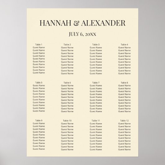 Modern Minimal Wedding Welcome Sign Poster (Vorne)