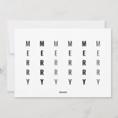 Modern Minimal Weihnachten 3 Foto Schwarz & Weiß (Rückseite)