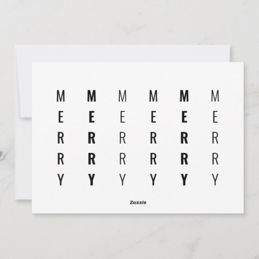 Modern Minimal Weihnachten 3 Foto Schwarz & Weiß (Rückseite)