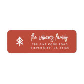 Modern Minimal Weihnachtsbaum Familienname Rot (Vorne)