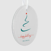 Modern Minimal Weihnachtsbaum Red Star Einfach Ornament (Vorderseite)