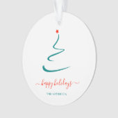 Modern Minimal Weihnachtsbaum Red Star Einfach Ornament (Vorderseite)