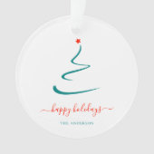 Modern Minimal Weihnachtsbaum Red Star Einfach Ornament (Vorderseite)