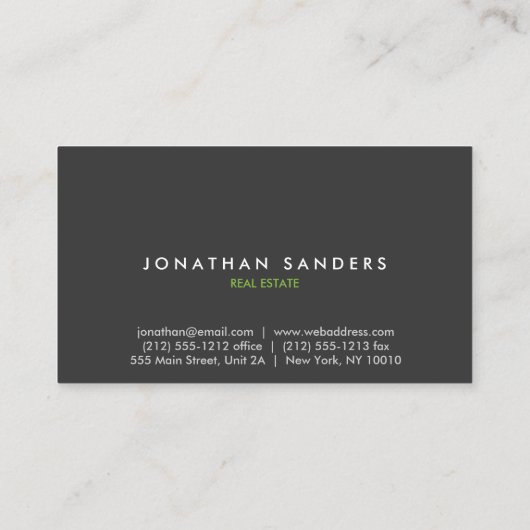 MODERN & MINIMAL weiß Visitenkarte (Rückseite)