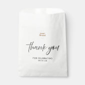 Modern Minimal White Event Thank You Script Logo  Geschenktütchen (Vorderseite)