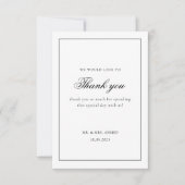 Modern Minimal White Frame muslimische Hochzeit Dankeskarte (Vorderseite)
