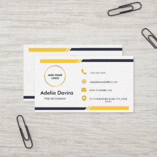 Modern Minimal White Gold Consultant Business Card Visitenkarte