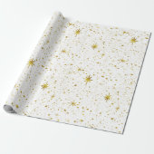 Modern & Minimal White / Gold Weihnachtsstar Geschenkpapier (Ungerollt)