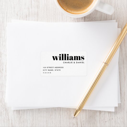 Modern minimal white return address adressaufkleber (Insitu)