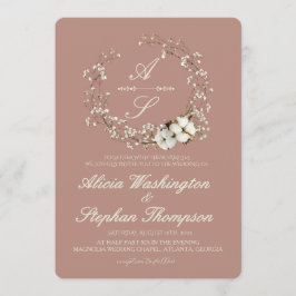 Modern Minimal Winter Floral Wedding Einladung